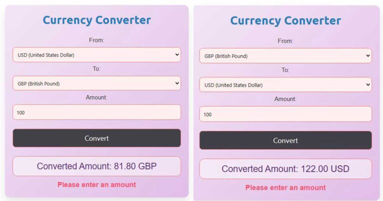 Currency Converter Tool for the USA