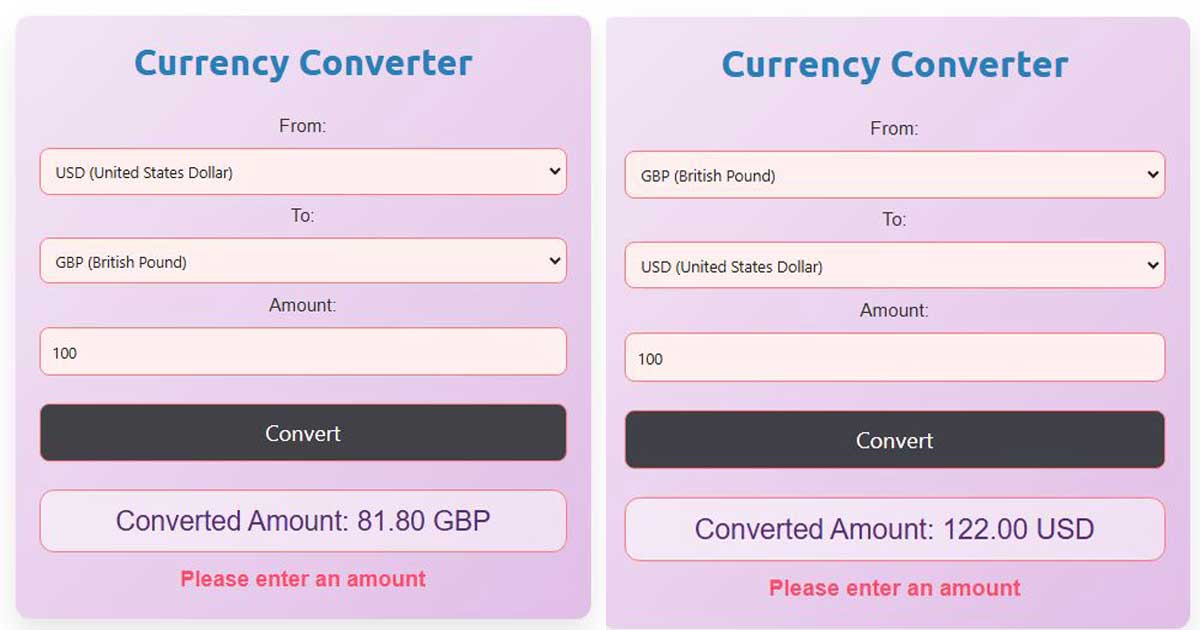 Currency Converter Tool for the USA