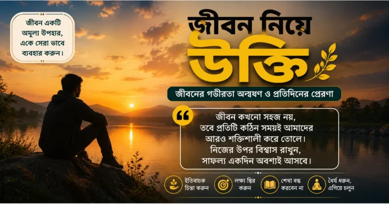 জীবন নিয়ে উক্তি: জীবনের গভীরতা অন্বেষণ ও প্রতিদিনের প্রেরণা