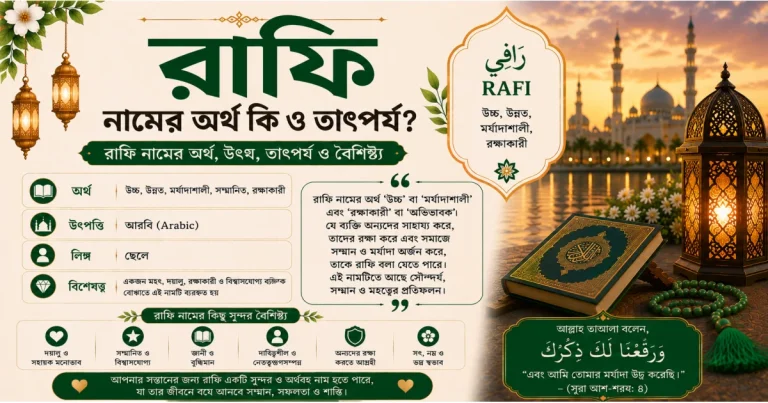 রাফি নামের অর্থ কি ও তাৎপর্য | Rafi নামের অর্থ কি