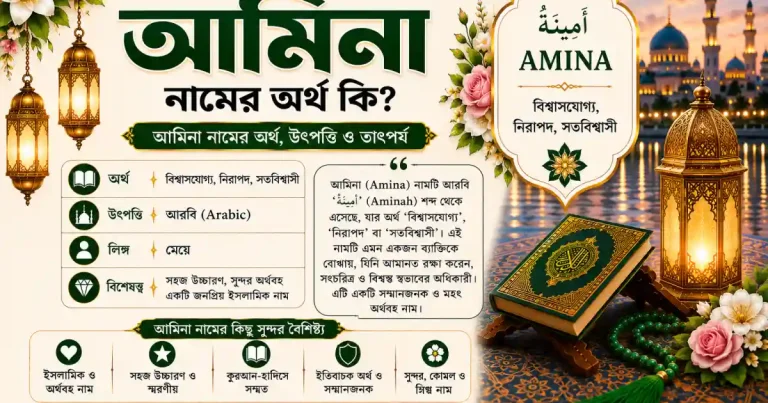 আমিনা নামের অর্থ কি | Amina নামের অর্থ কি