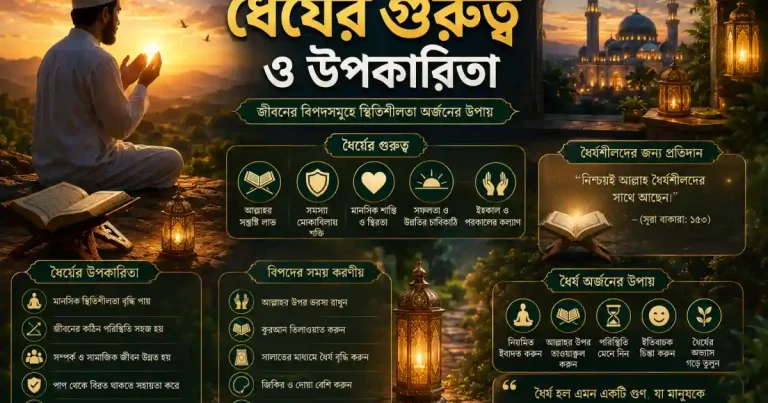 ইসলামিক দৃষ্টিকোণ থেকে ধৈর্যের গুরুত্ব ও উপকারিতা: জীবনের বিপদসমূহে স্থিতিশীলতা অর্জনের উপায়