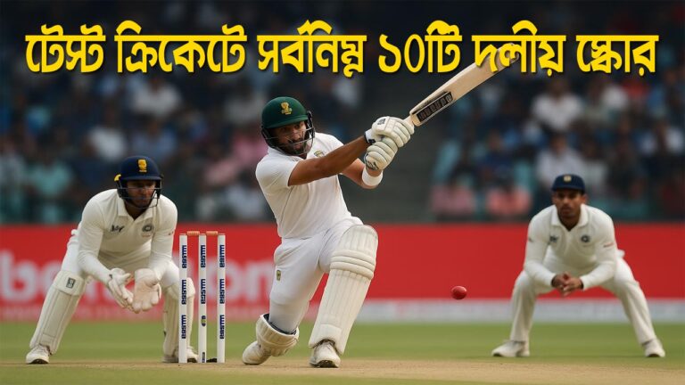 টেস্ট ক্রিকেটে সর্বনিম্ন ১০টি দলীয় স্কোর