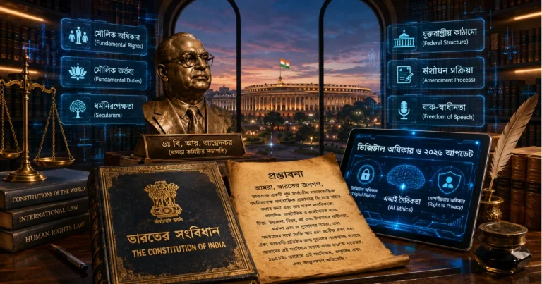 ভারতের সংবিধান, বাক-স্বাধীনতা ও ডিজিটাল যুগ: অধিকার, সীমাবদ্ধতা ও নাগরিক সচেতনতার পূর্ণাঙ্গ গাইড (২০২৬)