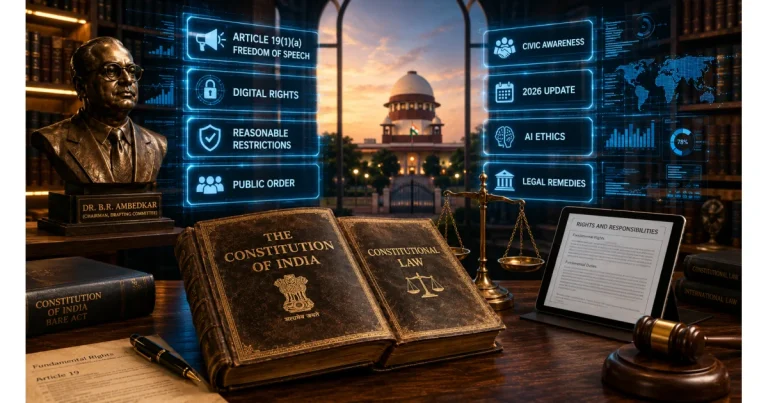 भारतीय संविधान, वाक्-स्वतंत्रता और डिजिटल युग: अधिकार, सीमाएँ और नागरिक जागरूकता का संपूर्ण गाइड (2026)