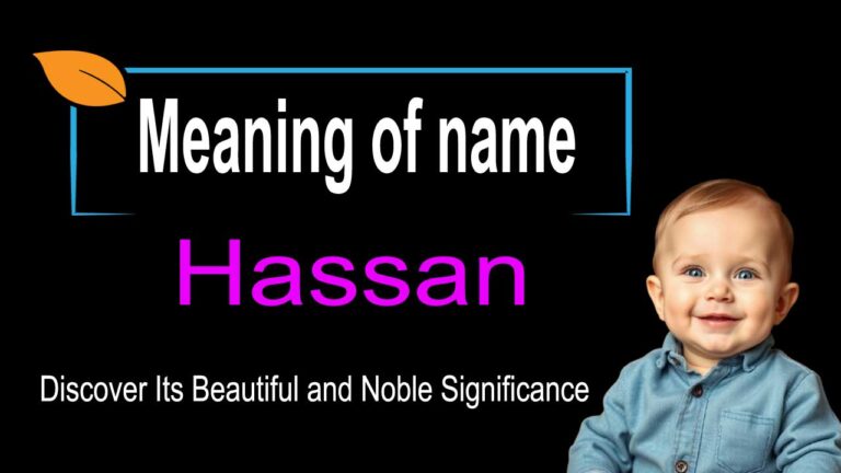 Hassan Name Meaning