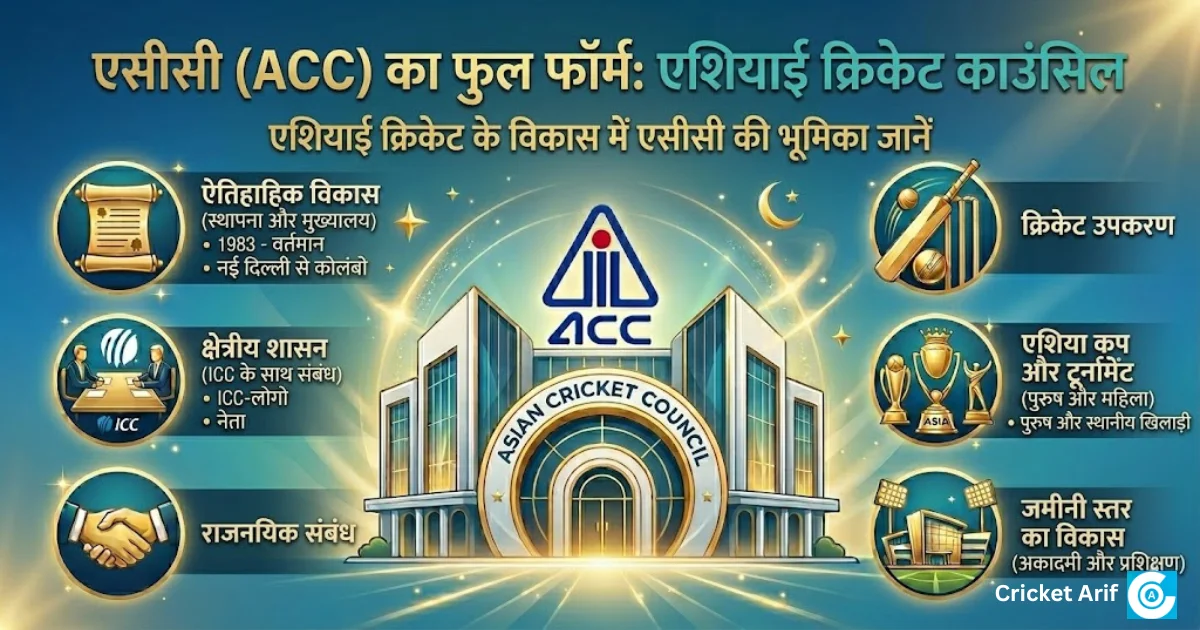 एसीसी (ACC) का फुल फॉर्म क्या है? एशियाई क्रिकेट काउंसिल के बारे में पूरी जानकारी