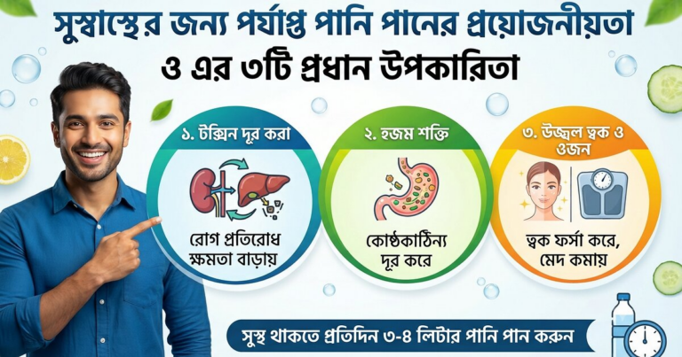 বর্তমান যুগে সুস্বাস্থ্যের জন্য পর্যাপ্ত পানি পানের প্রয়োজনীয়তা এবং এর প্রধান উপকারিতাসমূহ